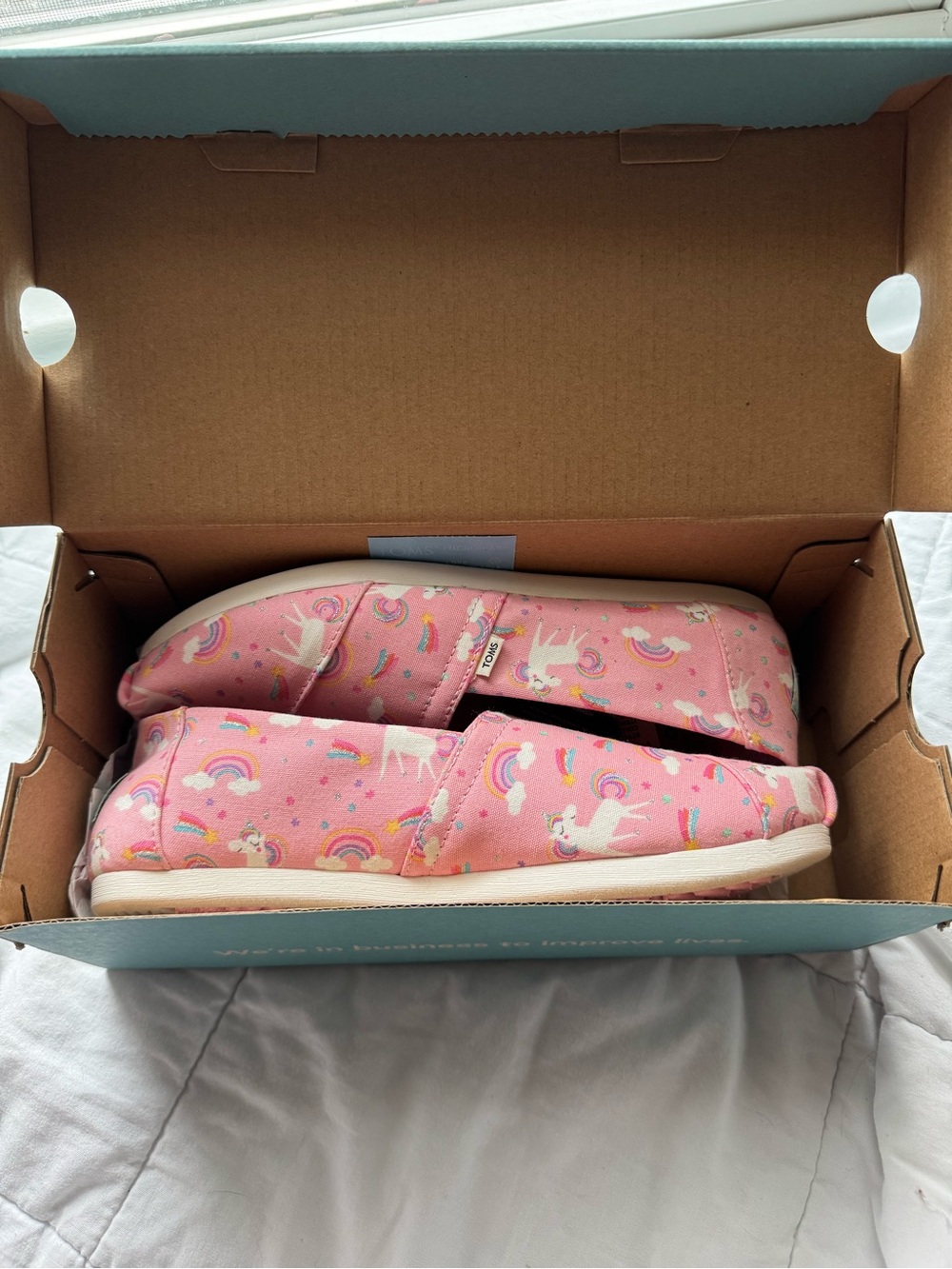 Pink Unicorn & Rainbow Alpargata Toms